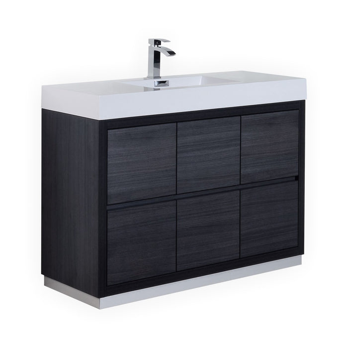 KubeBath | Bliss 48" Gray Oak Free Standing Modern Bathroom Vanity KubeBath - Vanities KubeBath   