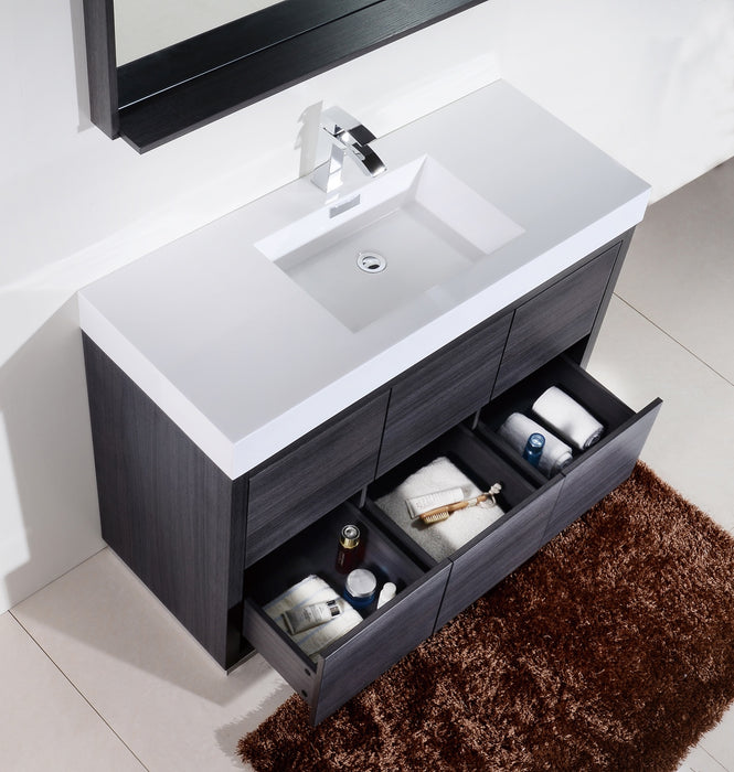 KubeBath | Bliss 48" Gray Oak Free Standing Modern Bathroom Vanity KubeBath - Vanities KubeBath   