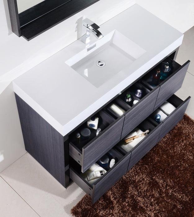 KubeBath | Bliss 48" Gray Oak Free Standing Modern Bathroom Vanity KubeBath - Vanities KubeBath   