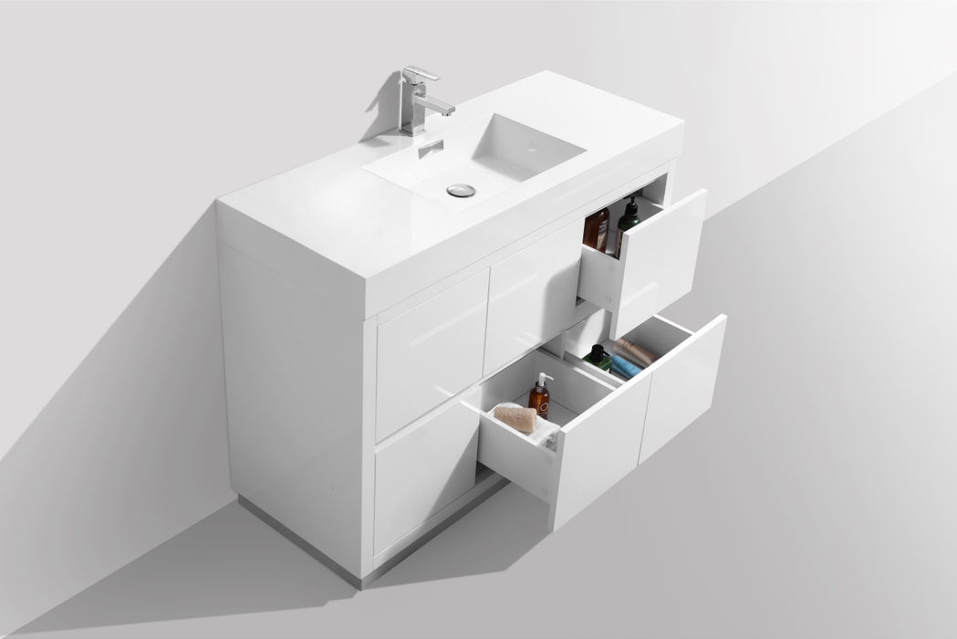 KubeBath | Bliss 48" High Gloss White Free Standing Modern Bathroom Vanity KubeBath - Vanities KubeBath   