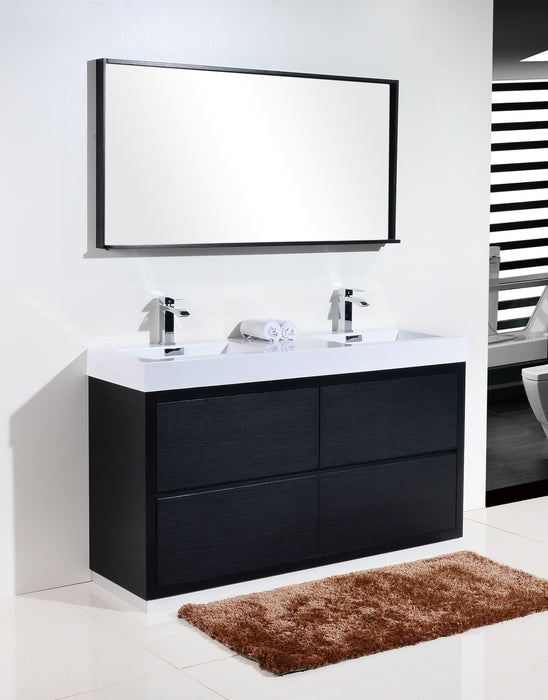 KubeBath | Bliss 60" Double Sink Black Free Standing Modern Bathroom Vanity KubeBath - Vanities KubeBath   