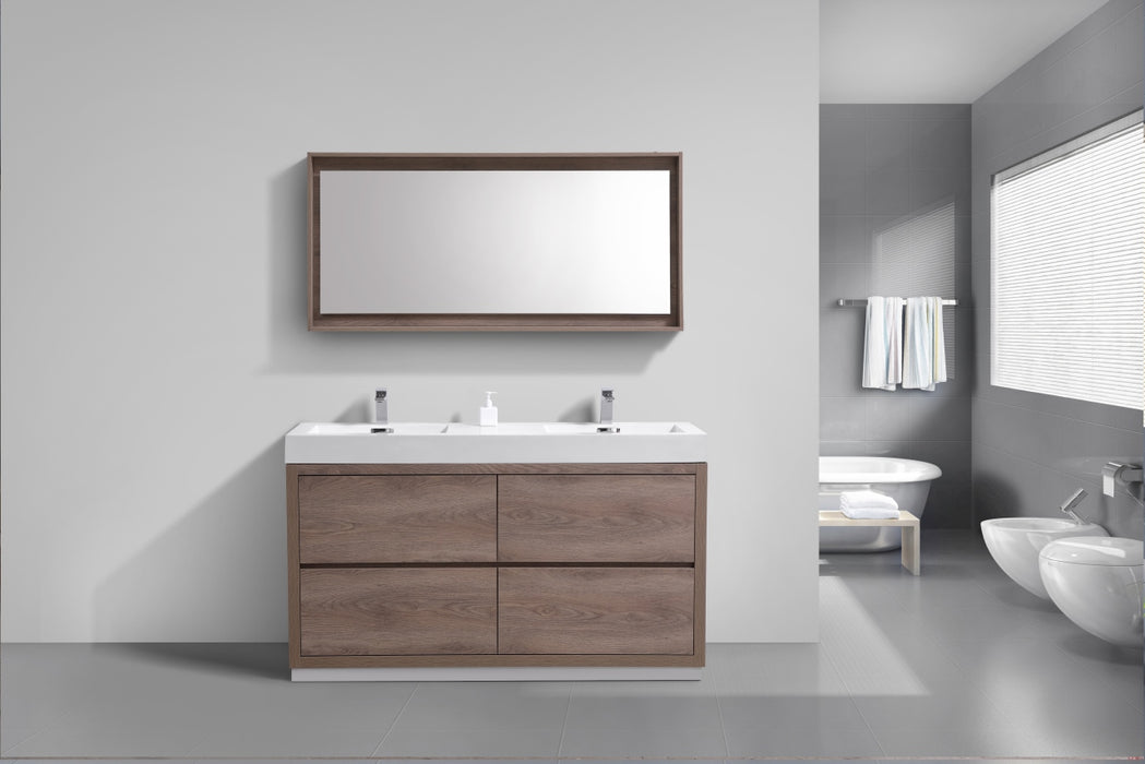 KubeBath | Bliss 60" Double Sink Butternut Free Standing Modern Bathroom Vanity KubeBath - Vanities KubeBath   