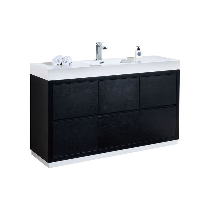 KubeBath | Bliss 60" Single Sink Black Free Standing Modern Bathroom Vanity KubeBath - Vanities KubeBath   