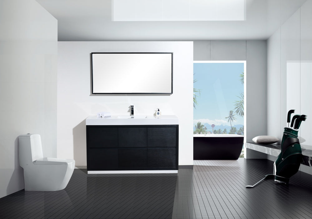 KubeBath | Bliss 60" Single Sink Black Free Standing Modern Bathroom Vanity KubeBath - Vanities KubeBath   