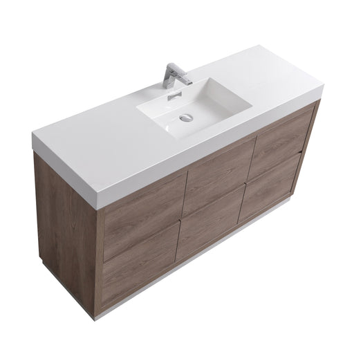 KubeBath | Bliss 60" Single Sink Butternut Free Standing Modern Bathroom Vanity KubeBath - Vanities KubeBath   