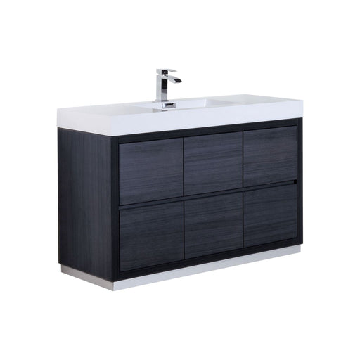 KubeBath | Bliss 60" Single Sink Gray Oak Free Standing Modern Bathroom Vanity KubeBath - Vanities KubeBath   