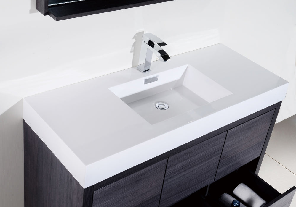 KubeBath | Bliss 60" Single Sink Gray Oak Free Standing Modern Bathroom Vanity KubeBath - Vanities KubeBath   