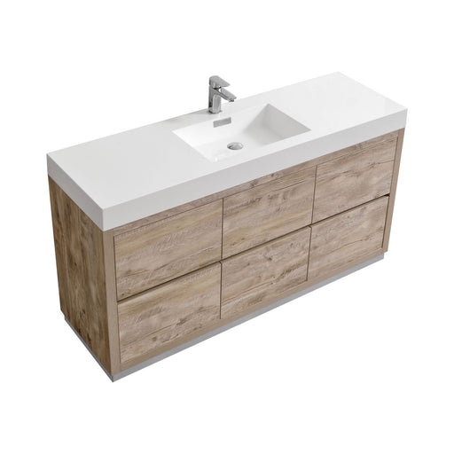 KubeBath | Bliss 60" Single Sink Nature Wood Free Standing Modern Bathroom Vanity KubeBath - Vanities KubeBath   