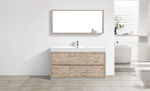 KubeBath | Bliss 60" Single Sink Nature Wood Free Standing Modern Bathroom Vanity KubeBath - Vanities KubeBath   