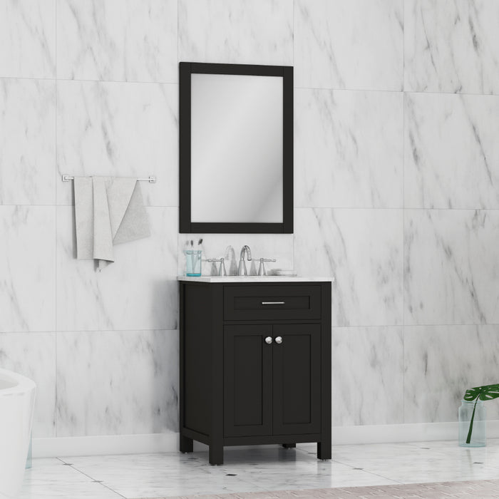 Alya Bath | Norwalk 24" Vanity Espresso with Carrera Marble Top (Free Standing) Alya Bath - Vanities Alya Bath   