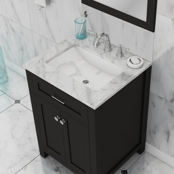 Alya Bath | Norwalk 24" Vanity Espresso with Carrera Marble Top (Free Standing) Alya Bath - Vanities Alya Bath   