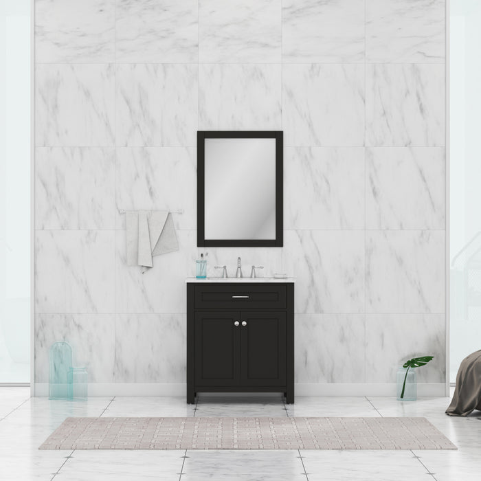 Alya Bath | Norwalk 30" Vanity Espresso with Carrera Marble Top (Free Standing) Alya Bath - Vanities Alya Bath   