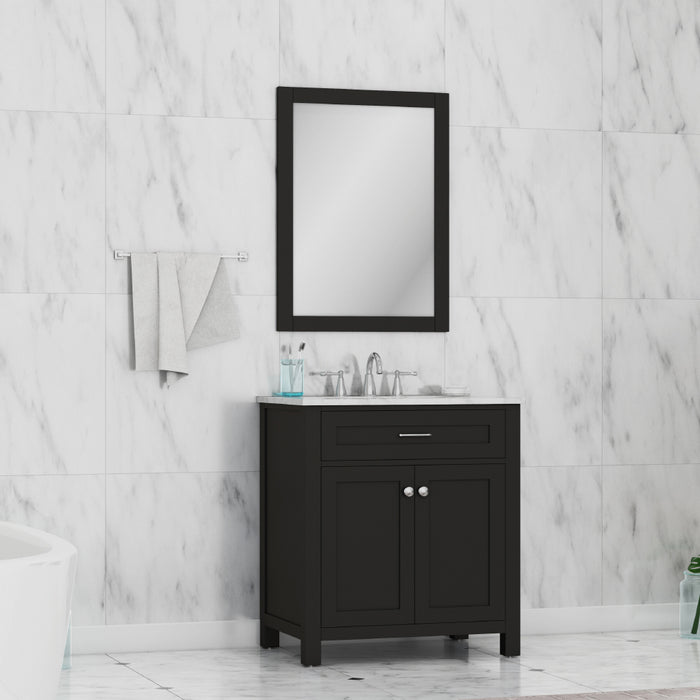 Alya Bath | Norwalk 30" Vanity Espresso with Carrera Marble Top (Free Standing) Alya Bath - Vanities Alya Bath   