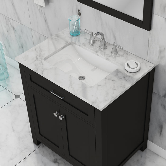 Alya Bath | Norwalk 30" Vanity Espresso with Carrera Marble Top (Free Standing) Alya Bath - Vanities Alya Bath   