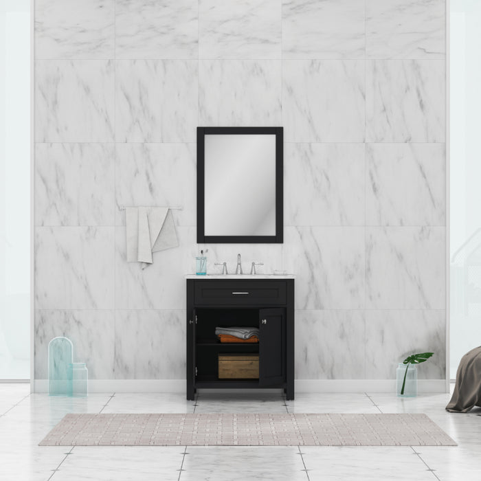 Alya Bath | Norwalk 30" Vanity Espresso with Carrera Marble Top (Free Standing) Alya Bath - Vanities Alya Bath   