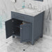 Alya Bath | Norwalk 30" Vanity in Gray with Carrera Marble Top (Free Standing) Alya Bath - Vanities Alya Bath   