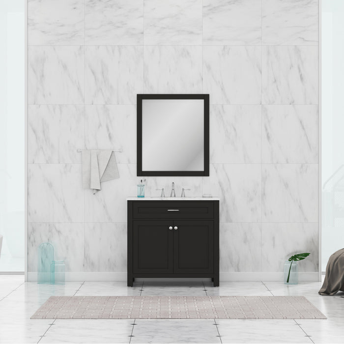 Alya Bath | Norwalk 36" Vanity Espresso with Carrera Marble Top (Free Standing) Alya Bath - Vanities Alya Bath   