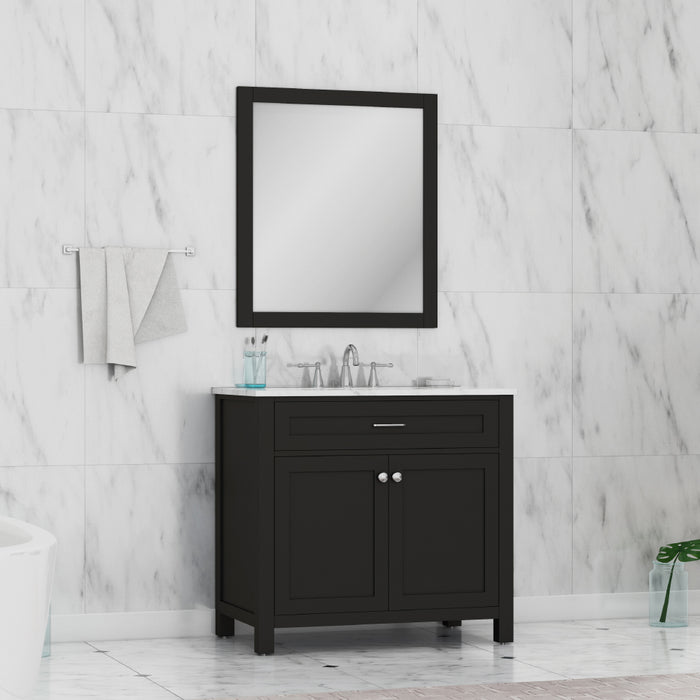 Alya Bath | Norwalk 36" Vanity Espresso with Carrera Marble Top (Free Standing) Alya Bath - Vanities Alya Bath   