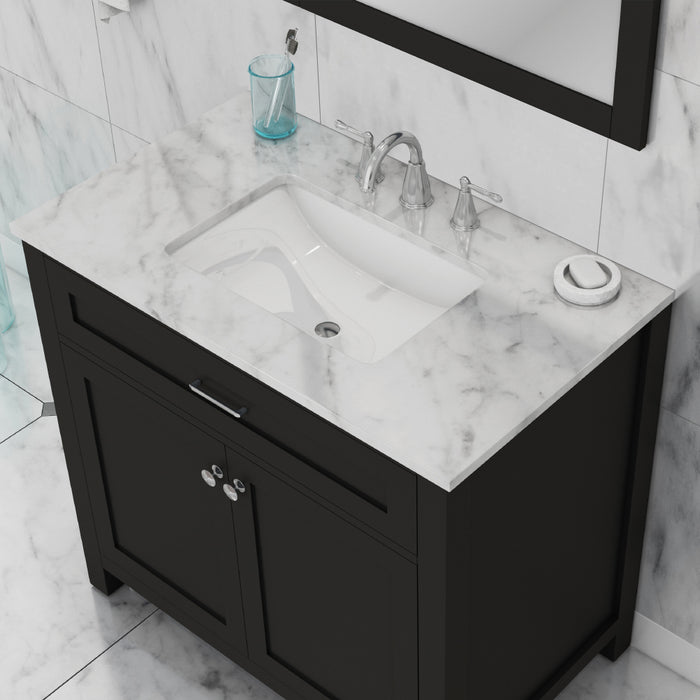 Alya Bath | Norwalk 36" Vanity Espresso with Carrera Marble Top (Free Standing) Alya Bath - Vanities Alya Bath   