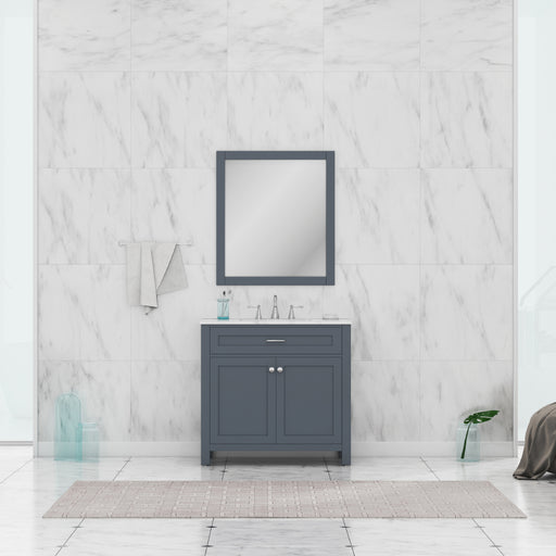 Alya Bath | Norwalk 36" Vanity in Gray with Carrera Marble Top (Free Standing) Alya Bath - Vanities Alya Bath   