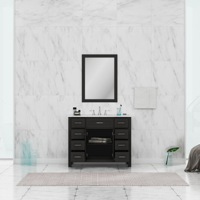 Alya Bath | Norwalk 42" Vanity Espresso with Carrera Marble Top (Free Standing) Alya Bath - Vanities Alya Bath   