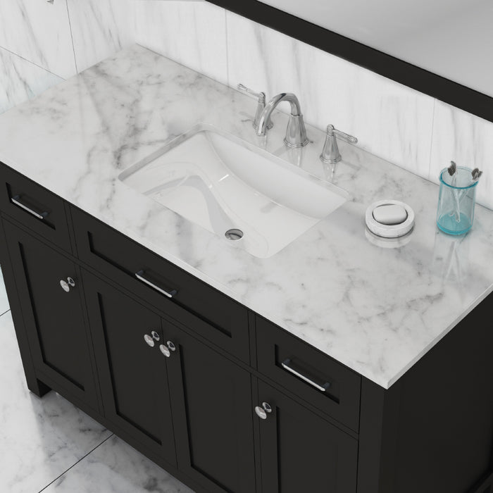 Alya Bath | Norwalk 48" Vanity Espresso with Carrera Marble Top (Free Standing) Alya Bath - Vanities Alya Bath   