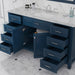 Alya Bath | Norwalk 60" Single Vanity Blue with Carrera Marble Top (Free Standing) Alya Bath - Vanities Alya Bath   