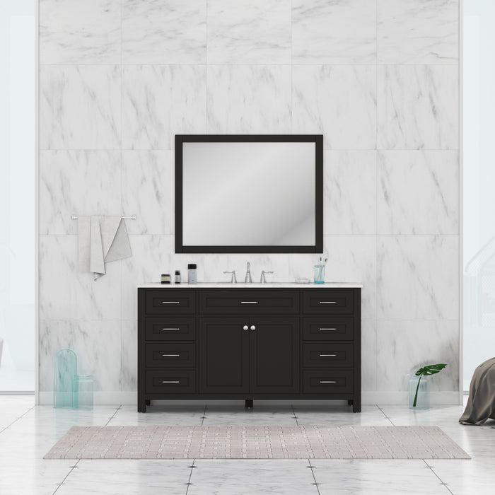 Alya Bath | Norwalk 60" Single Vanity Espresso with Carrera Marble Top (Free Standing) Alya Bath - Vanities Alya Bath   