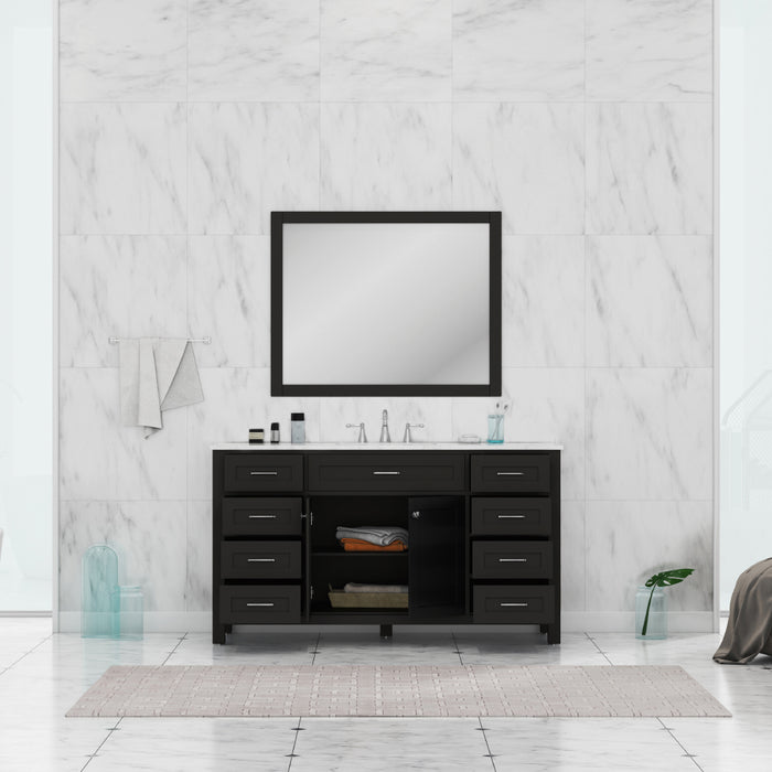 Alya Bath | Norwalk 60" Single Vanity Espresso with Carrera Marble Top (Free Standing) Alya Bath - Vanities Alya Bath   