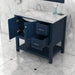 Alya Bath | Wilmington 36" Vanity Blue with Carrera Marble Top (Free Standing) Alya Bath - Vanities Alya Bath   