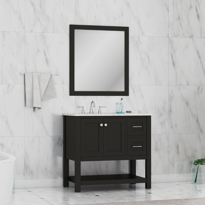 Alya Bath | Wilmington 36" Vanity Espresso with Carrera Marble Top (Free Standing) Alya Bath - Vanities Alya Bath   