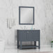 Alya Bath | Wilmington 36" Vanity Gray with Carrera Marble Top (Free Standing) Alya Bath - Vanities Alya Bath   