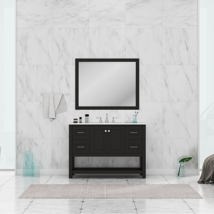 Alya Bath | Wilmington 48" Vanity Espresso with Carrera Marble Top (Free Standing) Alya Bath - Vanities Alya Bath   