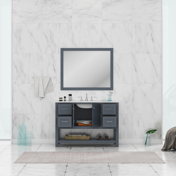 Alya Bath | Wilmington 48" Vanity Gray with Carrera Marble Top (Free Standing) Alya Bath - Vanities Alya Bath   