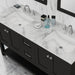 Alya Bath | Wilmington 60" Double Vanity in Espresso with Carrera Marble Top (Free Standing) Alya Bath - Vanities Alya Bath   