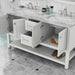 Alya Bath | Wilmington 60" Double Vanity White with Carrera Marble Top (Free Standing) Alya Bath - Vanities Alya Bath   