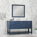 Alya Bath | Wilmington 60" Single Vanity in Blue with Carrera Marble Top (Free Standing) Alya Bath - Vanities Alya Bath   