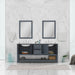 Alya Bath | Wilmington 72" Double Vanity Gray with Carrera Marble Top (Free Standing) Alya Bath - Vanities Alya Bath   