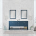 Alya Bath | Wilmington 72" Double Vanity in Blue with Carrera Marble Top (Free Standing) Alya Bath - Vanities Alya Bath   