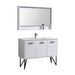 KubeBath | Bosco 48" High Glossy White Modern Bathroom Vanity w/ Quartz Countertop and Matching Mirror KubeBath - Vanities KubeBath   