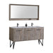 KubeBath | Bosco 60" Nature Wood Double Sink Modern Bathroom Vanity w/ Quartz Countertop and Matching Mirror KubeBath - Vanities KubeBath   