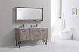 KubeBath | Bosco 60" Nature Wood Double Sink Modern Bathroom Vanity w/ Quartz Countertop and Matching Mirror KubeBath - Vanities KubeBath   