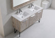 KubeBath | Bosco 60" Nature Wood Double Sink Modern Bathroom Vanity w/ Quartz Countertop and Matching Mirror KubeBath - Vanities KubeBath   