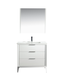 KubeBath | Divani 36'' Gloss White Vanity W/ Quartz Counter Top (Back Splash Free) KubeBath - Vanities KubeBath   