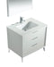 KubeBath | Divani 36'' Gloss White Vanity W/ Quartz Counter Top (Back Splash Free) KubeBath - Vanities KubeBath   