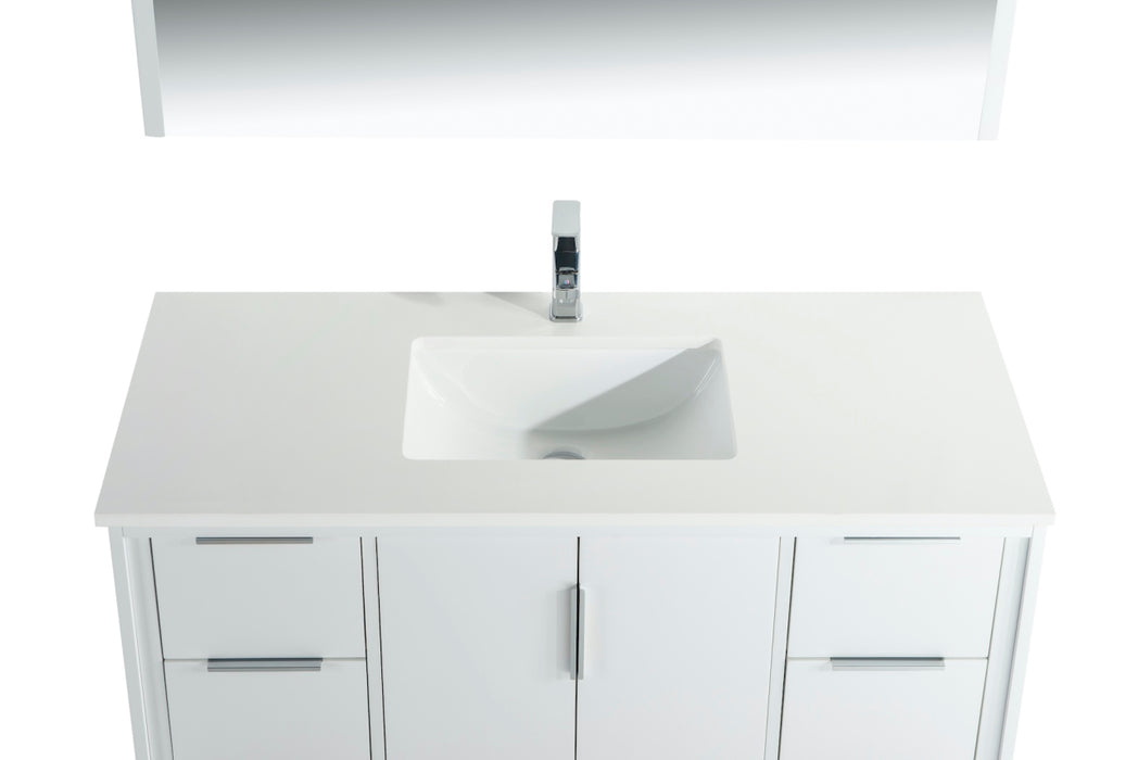 KubeBath | Divani 48'' Gloss White Vanity W/ Quartz Counter Top KubeBath - Vanities KubeBath   