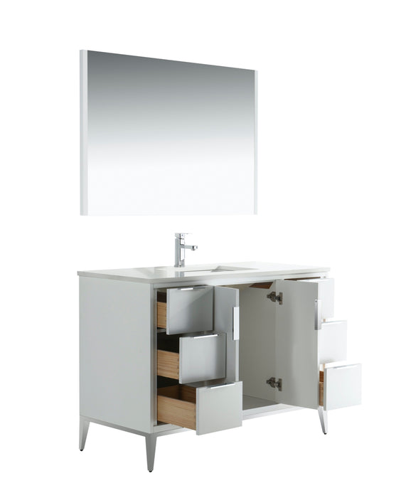 KubeBath | Divani 48'' Gloss White Vanity W/ Quartz Counter Top KubeBath - Vanities KubeBath   