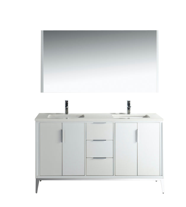 KubeBath | Divani 60'' Gloss White Vanity W/ Quartz Counter Top KubeBath - Vanities KubeBath   