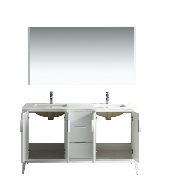 KubeBath | Divani 60'' Gloss White Vanity W/ Quartz Counter Top KubeBath - Vanities KubeBath   