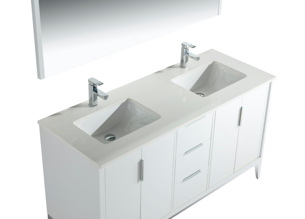 KubeBath | Divani 60'' Gloss White Vanity W/ Quartz Counter Top KubeBath - Vanities KubeBath   